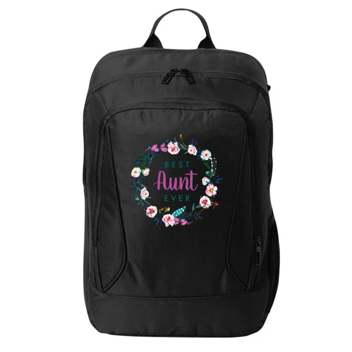 Boho Floral Wreath Best Aunt Ever City Backpack