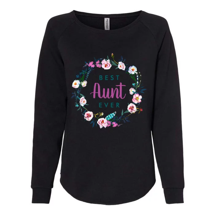 Boho Floral Wreath Best Aunt Ever Womens California Wash Sweatshirt