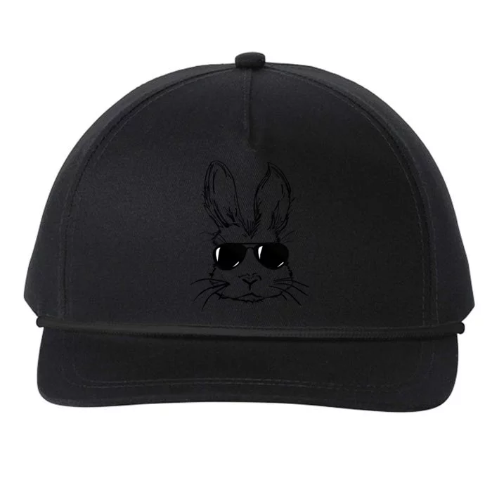 Bunny Face With Sunglasses Easter Day Gift Snapback Five-Panel Rope Hat