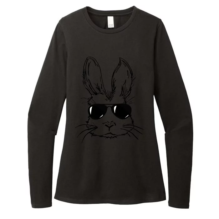 Bunny Face With Sunglasses Easter Day Gift Womens CVC Long Sleeve Shirt