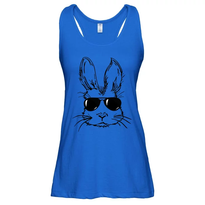 Bunny Face With Sunglasses Easter Day Gift Ladies Essential Flowy Tank