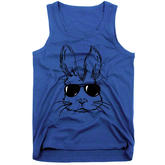 Bunny Face With Sunglasses Easter Day Gift Tank Top