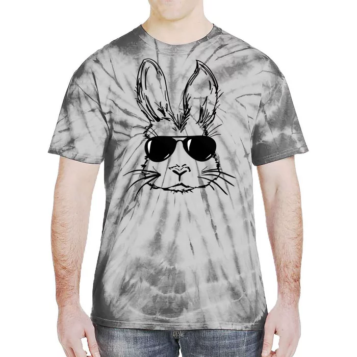 Bunny Face With Sunglasses For Men Easter Day Tie-Dye T-Shirt