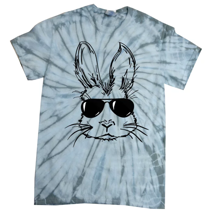 Bunny Face With Sunglasses For Men Easter Day Tie-Dye T-Shirt