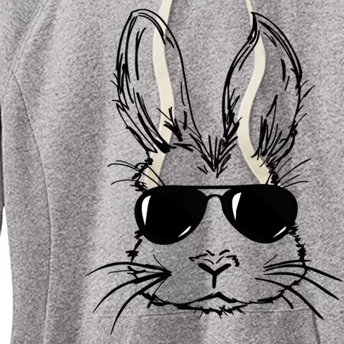 Bunny Face With Sunglasses For Men Easter Day Women's Fleece Hoodie