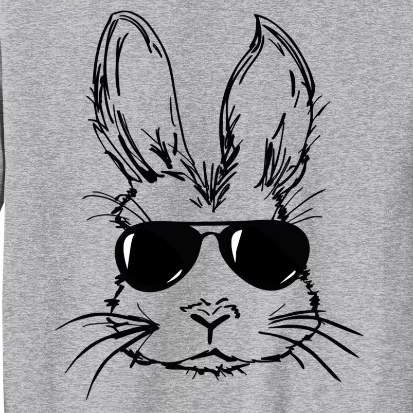 Bunny Face With Sunglasses For Men Easter Day Tall Sweatshirt