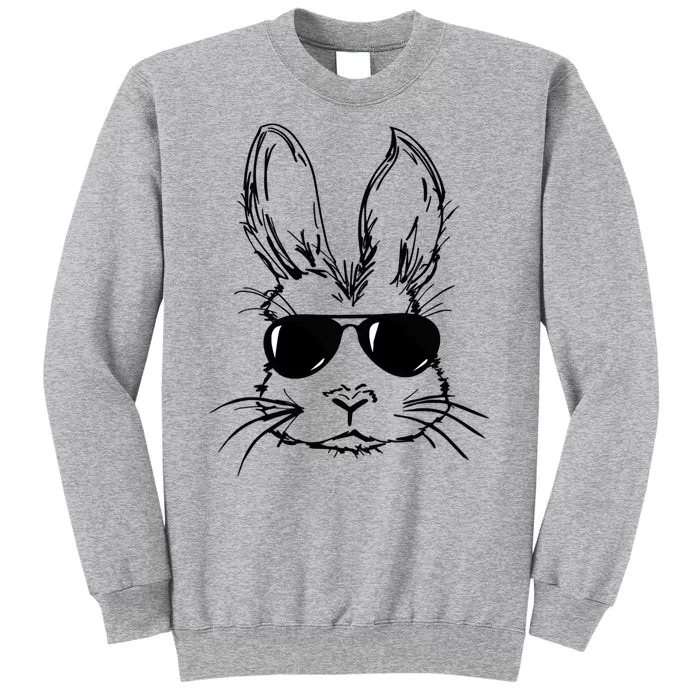 Bunny Face With Sunglasses For Men Easter Day Tall Sweatshirt