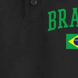 Brazil Flag Yellow Dry Zone Grid Performance Polo