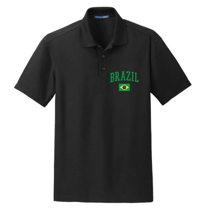 Brazil Flag Yellow Dry Zone Grid Performance Polo