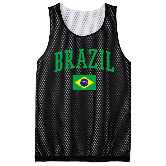 Brazil Flag Yellow Mesh Reversible Basketball Jersey Tank