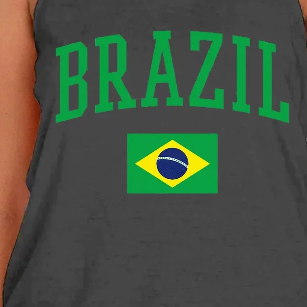 Brazil Flag Yellow Women's Knotted Racerback Tank