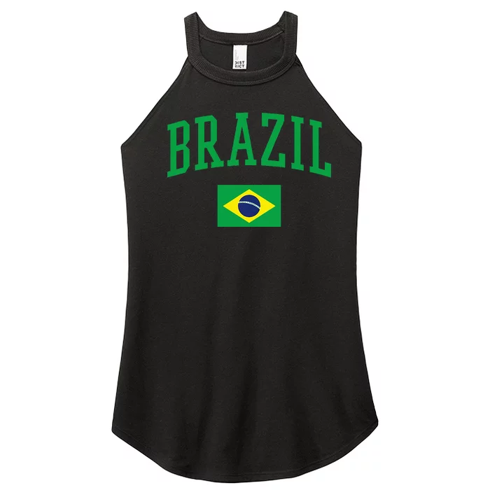 Brazil Flag Yellow Women’s Perfect Tri Rocker Tank