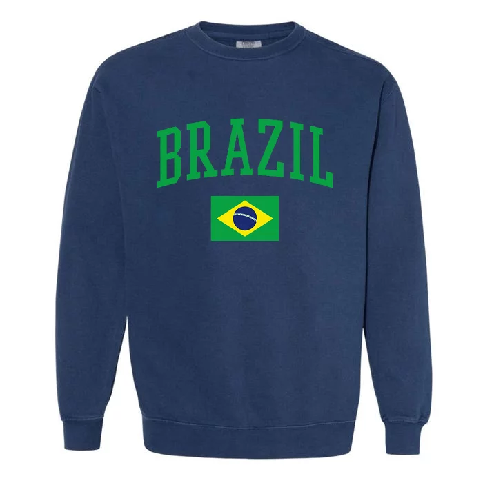 Brazil Flag Yellow Garment-Dyed Sweatshirt