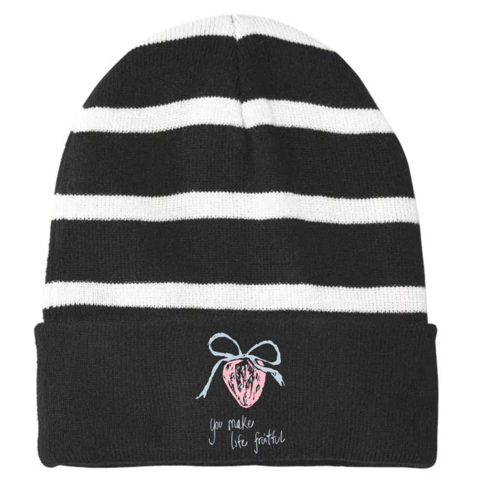 Berry Fruitful You Make Life Fruitful Striped Beanie with Solid Band