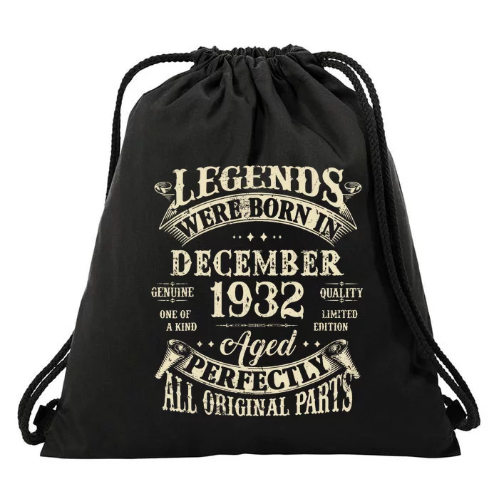 Birthday Gift 1932 Legend December 1932 Drawstring Bag