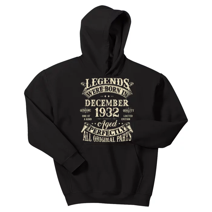 Birthday Gift 1932 Legend December 1932 Kids Hoodie