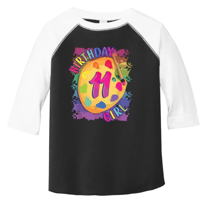 Birthday Girl 11 Year Old Art Painting Party 11th Birthday Toddler Fine Jersey T-Shirt