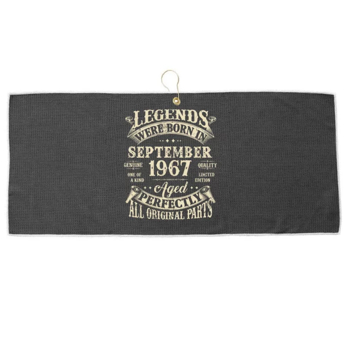 Birthday Gift 1967 Legend September 1967 Large Microfiber Waffle Golf Towel