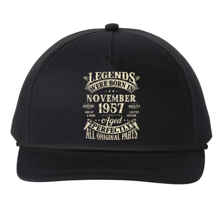 Birthday Gift 1957 Legend November 1957 Snapback Five-Panel Rope Hat