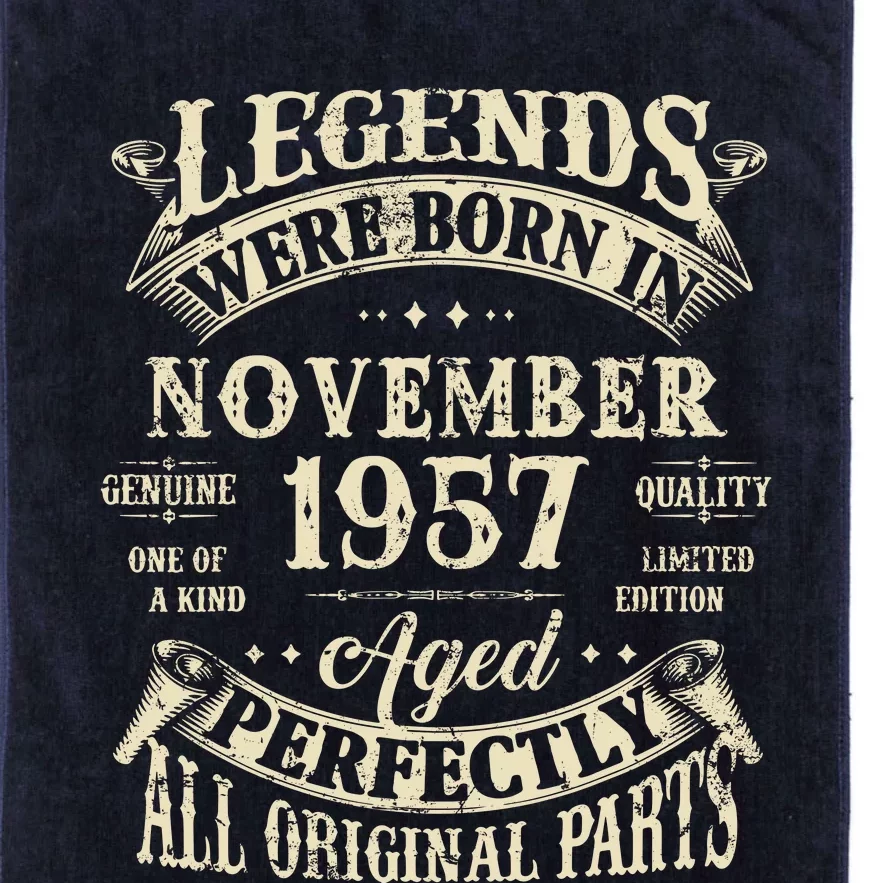 Birthday Gift 1957 Legend November 1957 Platinum Collection Golf Towel