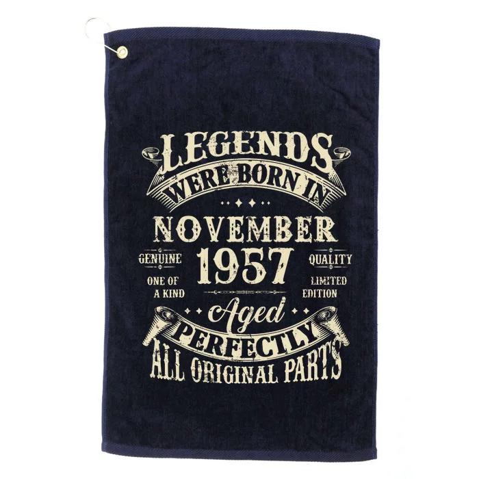 Birthday Gift 1957 Legend November 1957 Platinum Collection Golf Towel