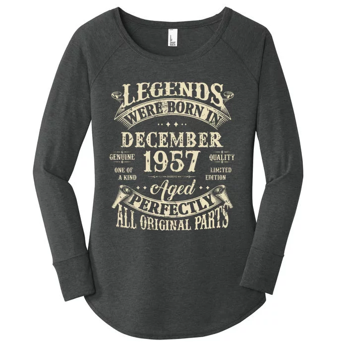 Birthday Gift 1957 Legend December 1957 Women's Perfect Tri Tunic Long Sleeve Shirt