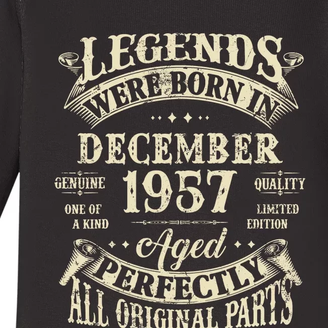 Birthday Gift 1957 Legend December 1957 Baby Long Sleeve Bodysuit