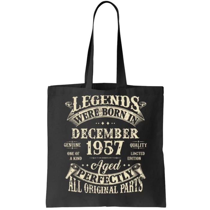 Birthday Gift 1957 Legend December 1957 Tote Bag