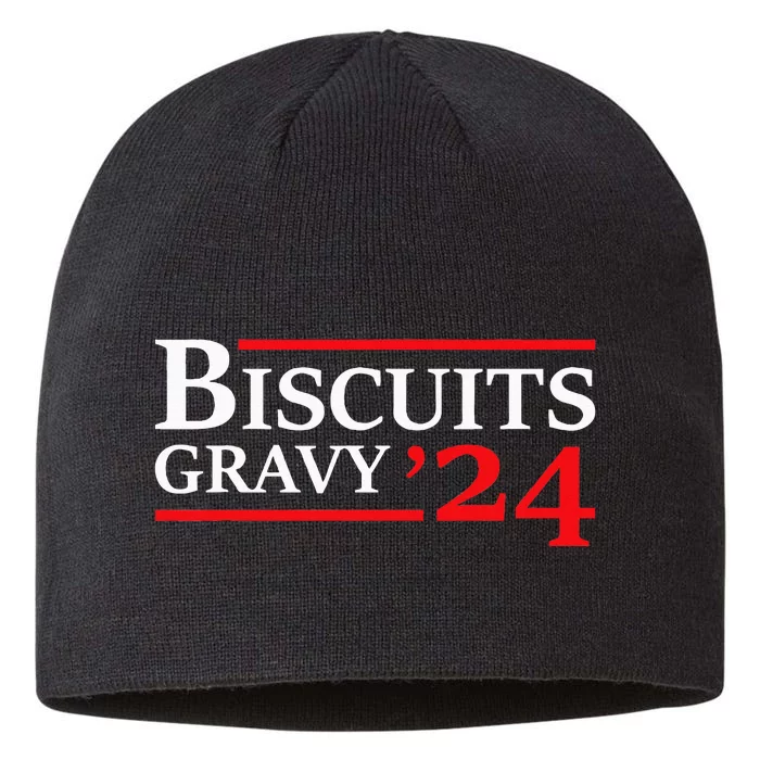 Biscuits Gravy 2024 Presidential Election Food Breakfast 8 1/2in Sustainable Knit Beanie