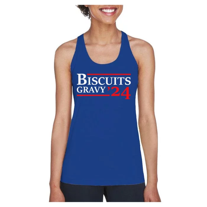 Biscuits Gravy 2024 Presidential Election Food Breakfast Women's Racerback Tank