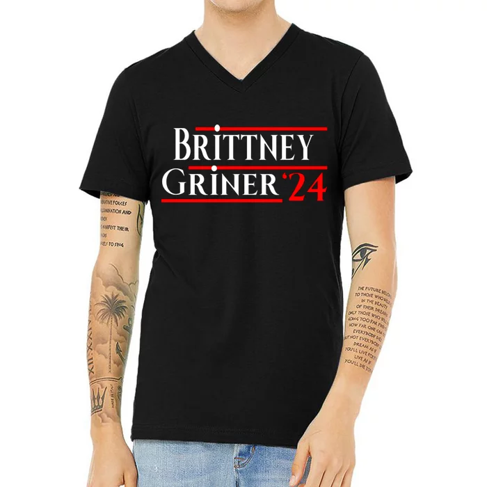 Brittney Griner 24 We Are BG Free Brittney Griner Basketball V-Neck T-Shirt