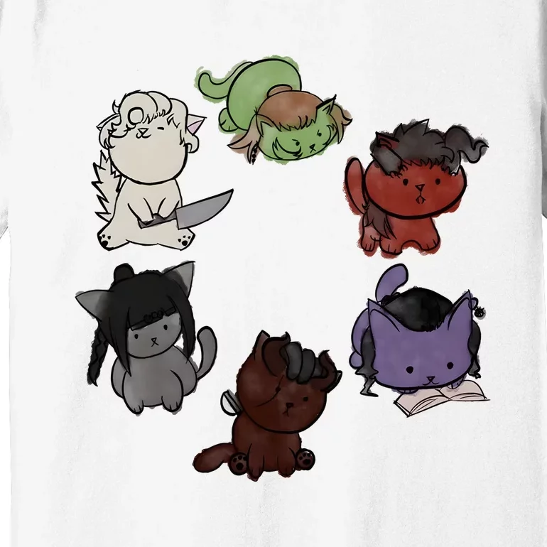 Baldurs Gate 3 Character Cute Cat Karlach Astarion Premium T-Shirt