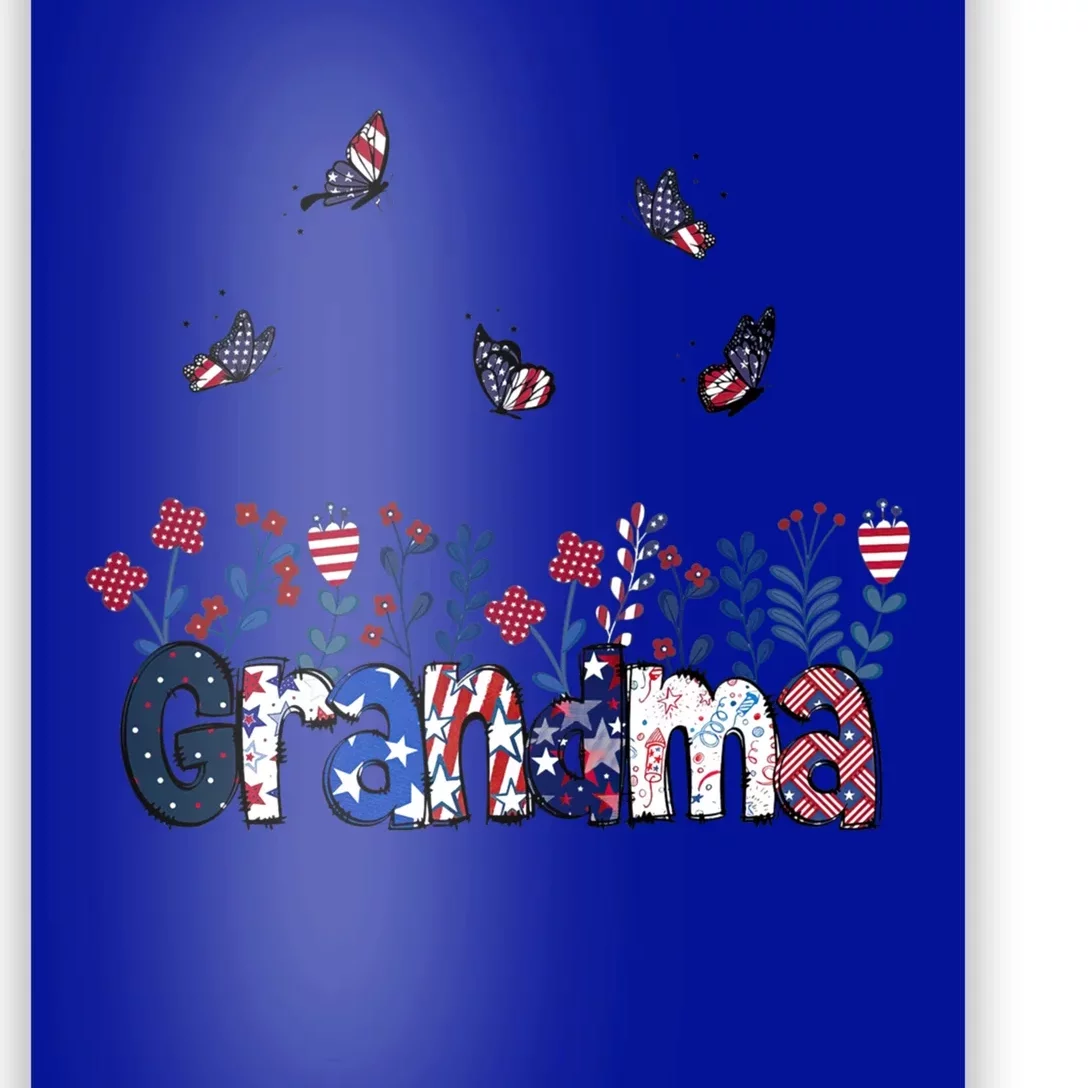 Butterflies Grandma 4th Of July Happy Usa Independence Chri Gift Poster