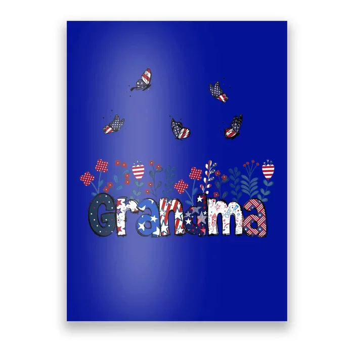 Butterflies Grandma 4th Of July Happy Usa Independence Chri Gift Poster