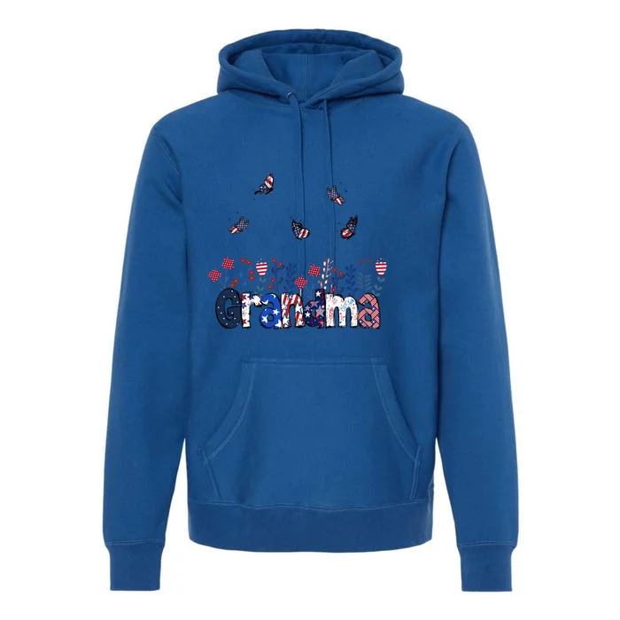 Butterflies Grandma 4th Of July Happy Usa Independence Chri Gift Premium Hoodie