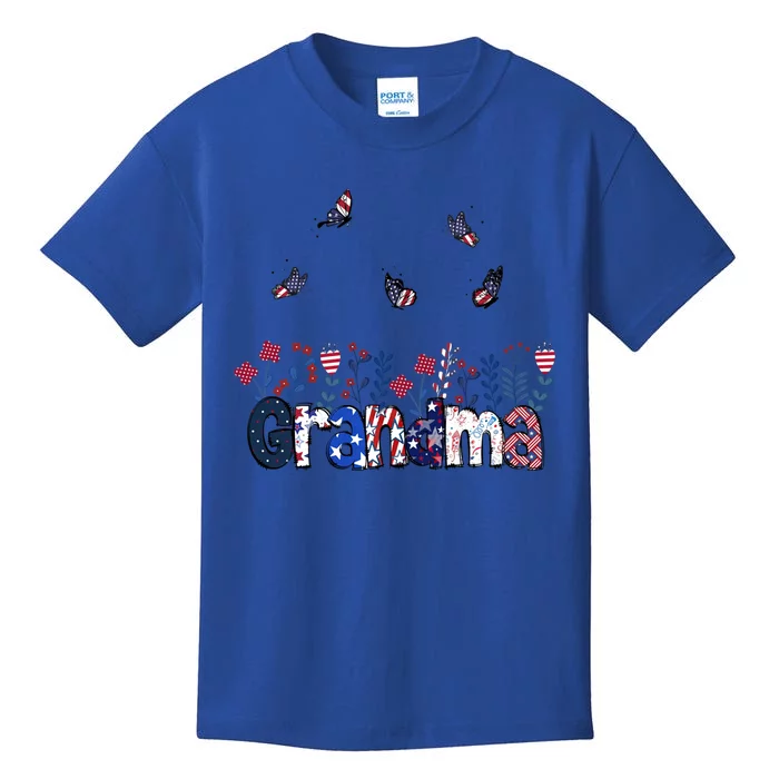 Butterflies Grandma 4th Of July Happy Usa Independence Chri Gift Kids T-Shirt