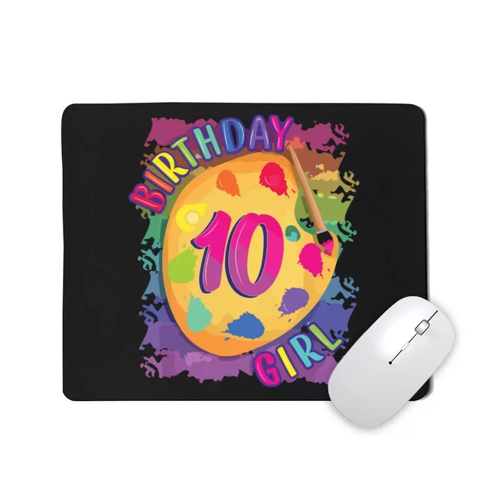 Birthday Girl 5 Year Old Art Painting Party 5th Birthday Mousepad