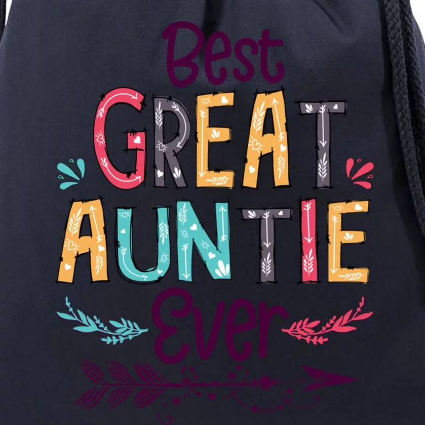 Best Great Auntie Ever Cute Arrow Family Blessing Meaningful Gift Drawstring Bag