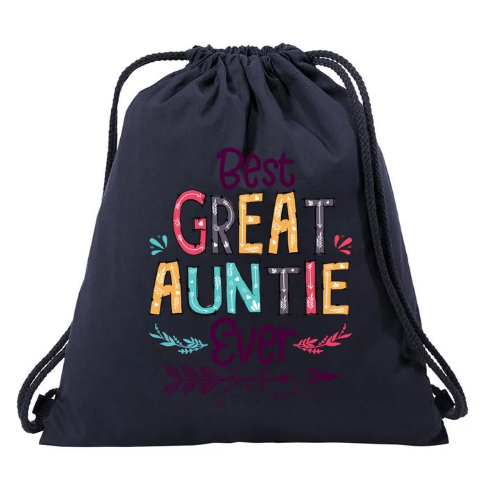 Best Great Auntie Ever Cute Arrow Family Blessing Meaningful Gift Drawstring Bag