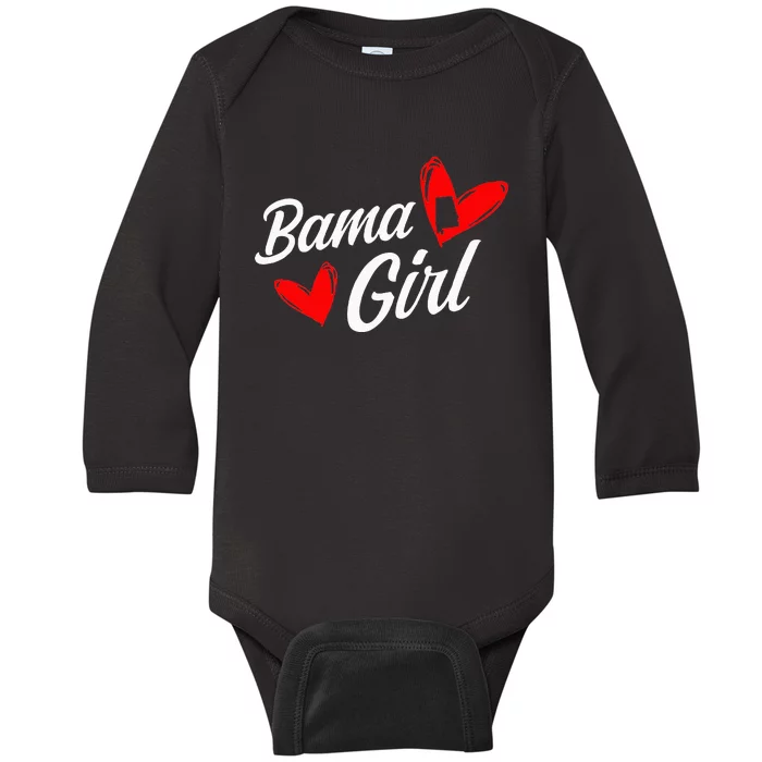 Bama Girl Alabama Love Home State Baby Long Sleeve Bodysuit