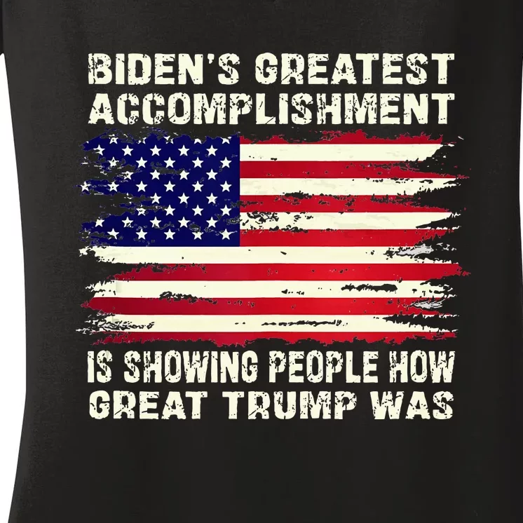 BidenS Greatest Accomplishment Is Showing 2024 Women's V-Neck T-Shirt