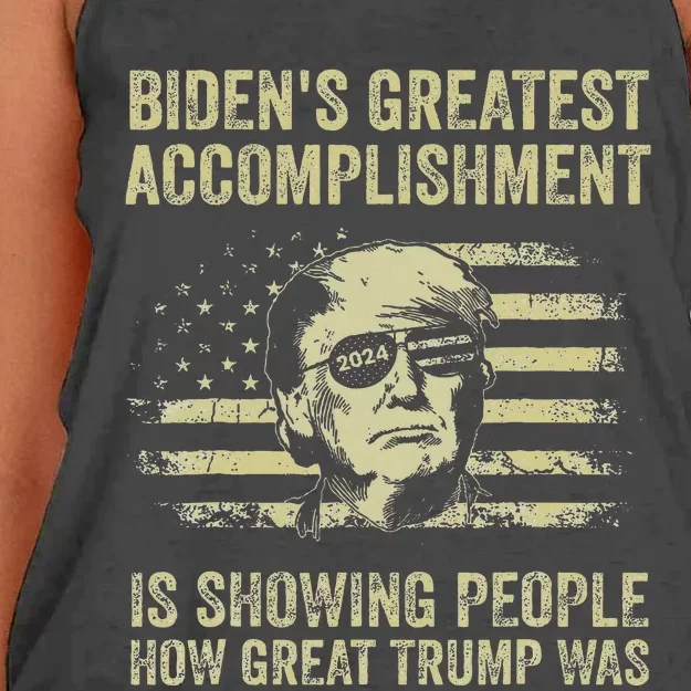 BidenS Greatest Accomplishment Is Showing Trump 2024 Women's Knotted Racerback Tank