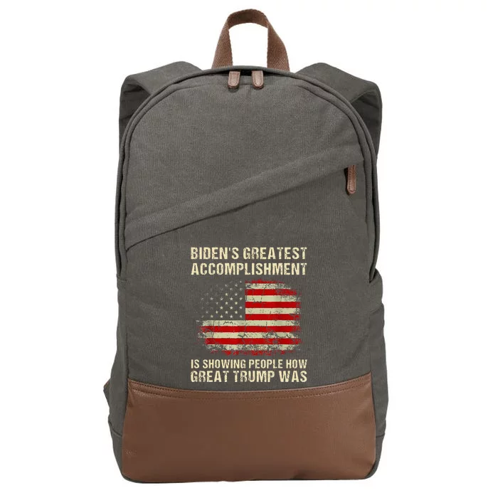 Bidens Greatest Accomplishment Is Showing Trump 2024 Cotton Canvas Backpack