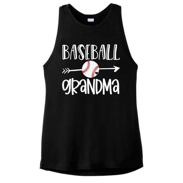 Baseball Grandma Arrow Ladies Tri-Blend Wicking Tank