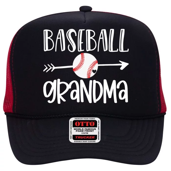 Baseball Grandma Arrow High Crown Mesh Trucker Hat