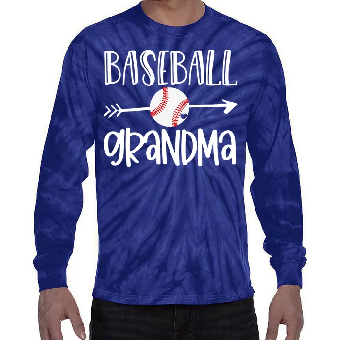 Baseball Grandma Arrow Tie-Dye Long Sleeve Shirt