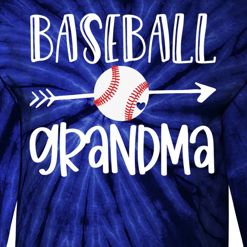 Baseball Grandma Arrow Tie-Dye Long Sleeve Shirt