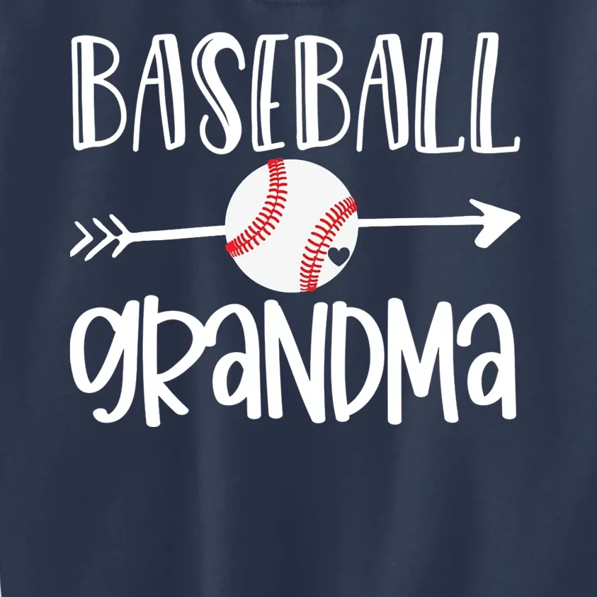 Baseball Grandma Arrow Kids Sweatshirt