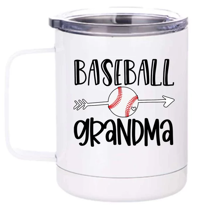 Baseball Grandma Arrow Front & Back 12oz Stainless Steel Tumbler Cup