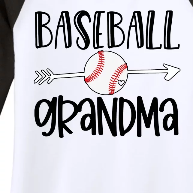 Baseball Grandma Arrow Women's Tri-Blend 3/4-Sleeve Raglan Shirt